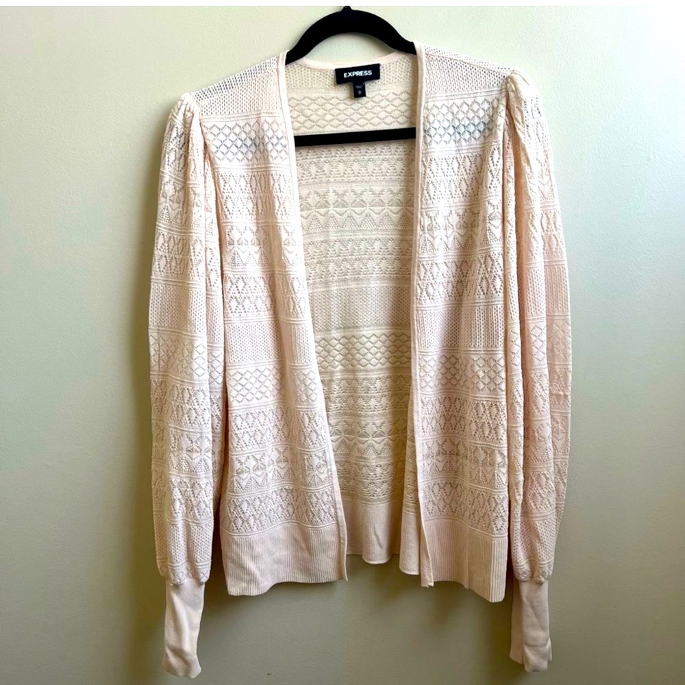 Express Open Stitch Cardigan Light Pinkish Size M